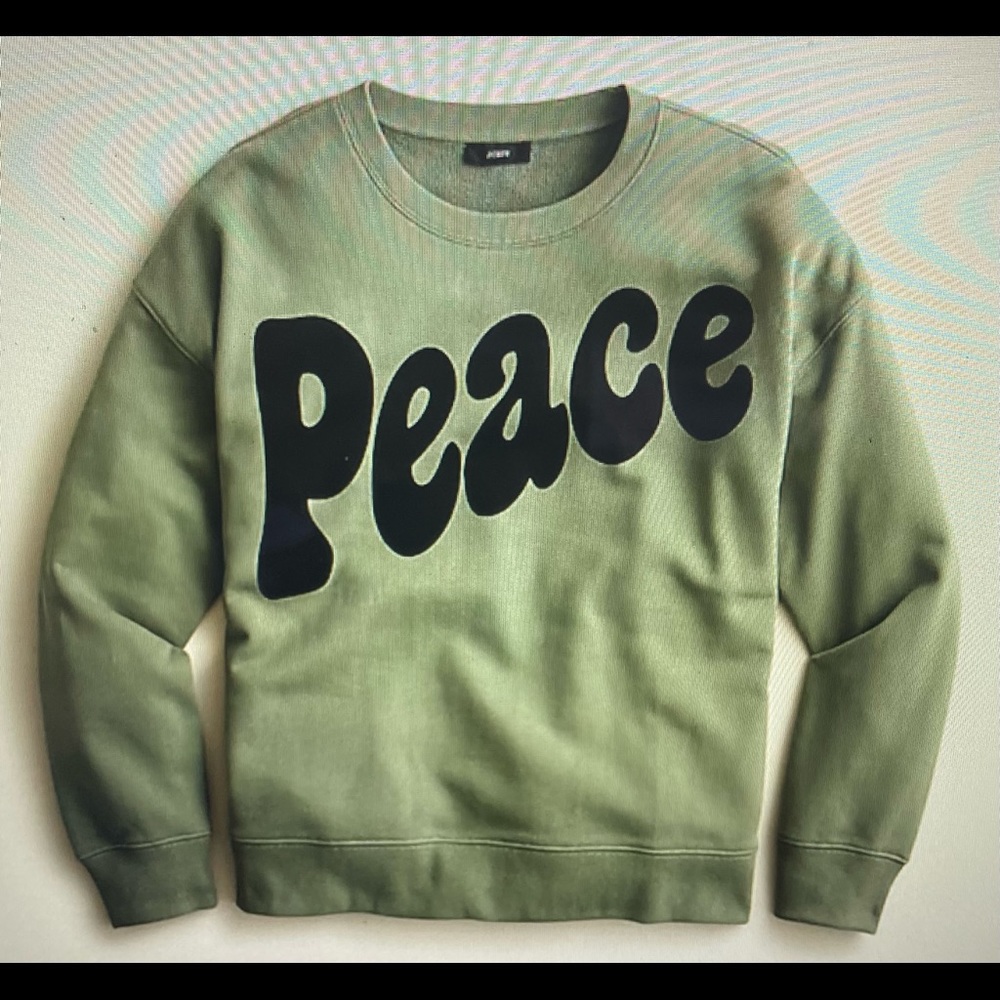 NWT - J.Crew University Terry "Peace" Sweatshirt